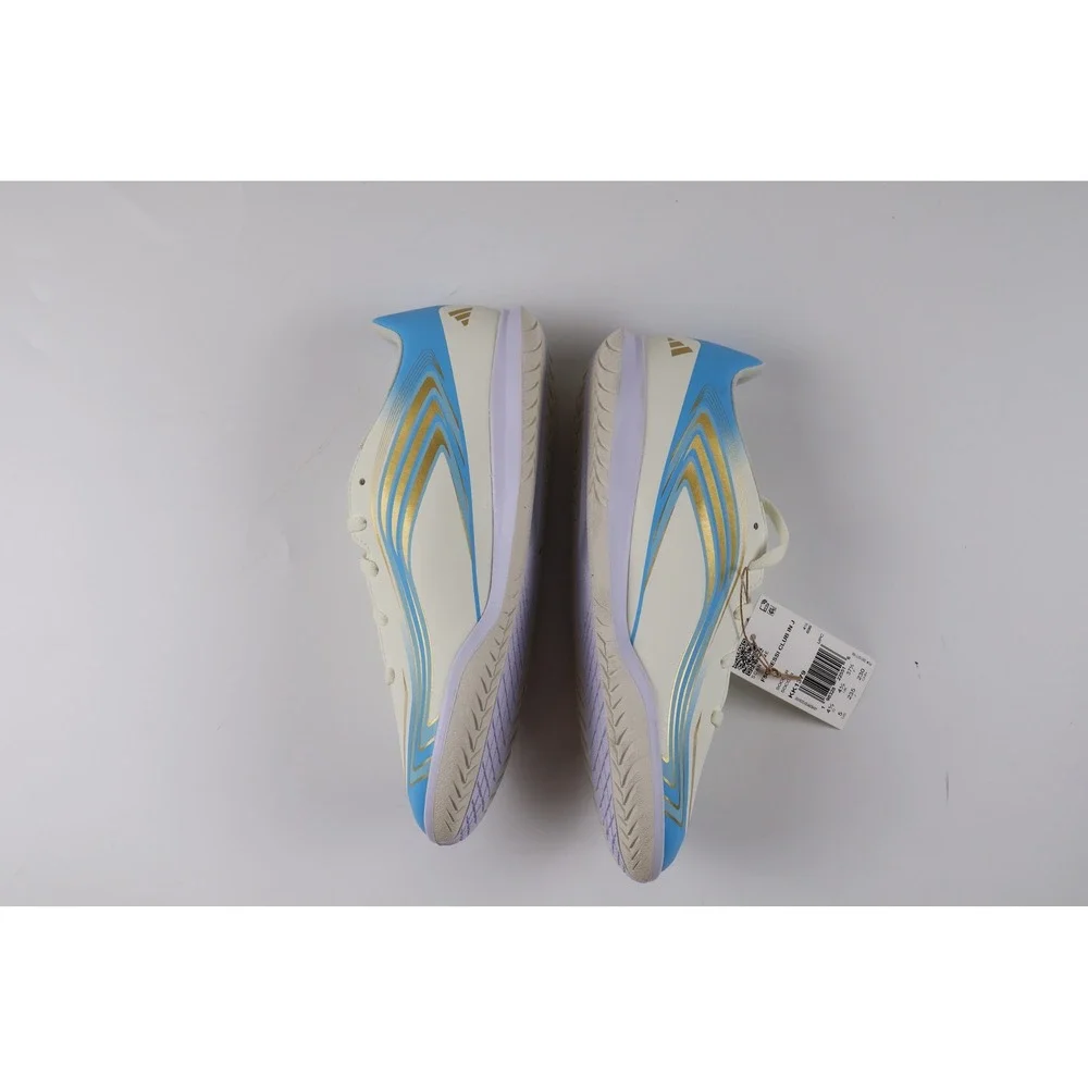 Adidas F50 Messi Club IN J Soccer Shoes Ivory Blue Gold 5 NEW